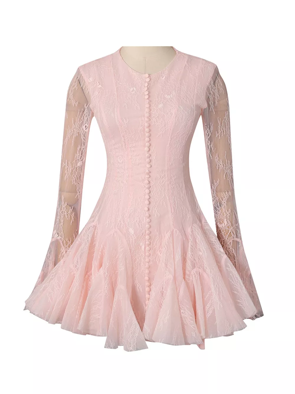 Lace Flare Sleeve Mini Dress, image 12