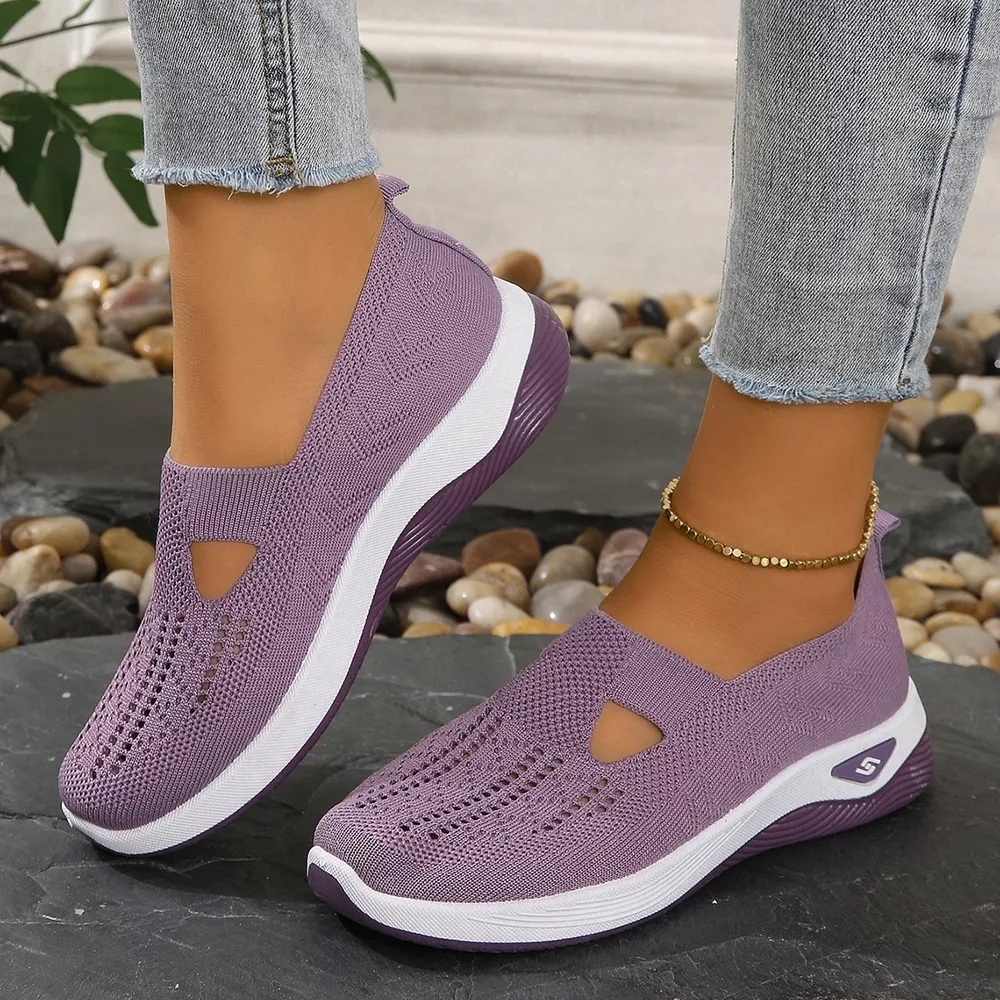Round Toe Mesh Slip-Ons