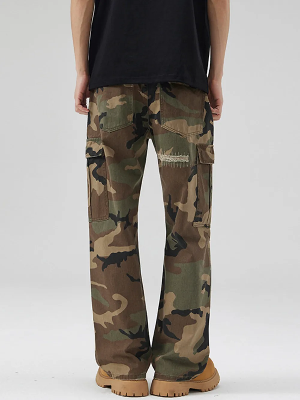 Men's Distressed Camouflage Cargo Pants, image 5
