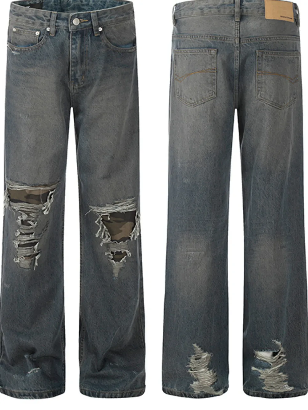 Men's Distressed Loose Fit Jeans, image 4