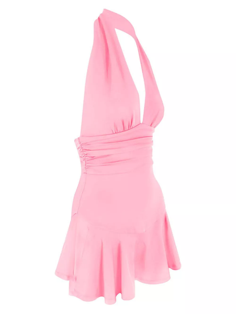 Halter Neck Ruffle Hem Mini Dress, image 25