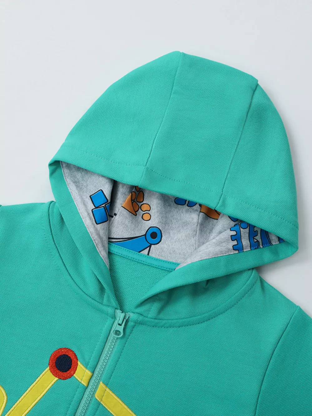 Children's Cartoon Construction Vehicle Zip-Up Hoodie, image 5