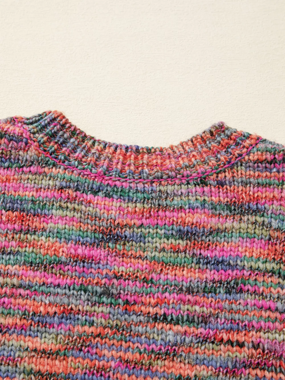 Space Dye Yarn Crew Neck Sweater, image 8