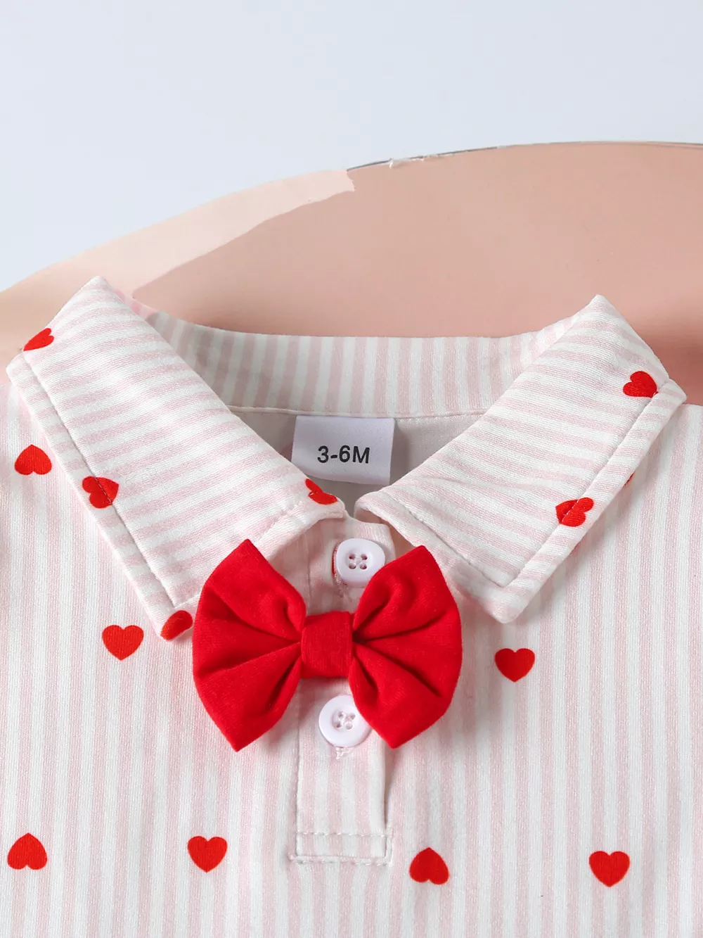 Children's Heart Print Bodysuit & Suspender Pants Set, image 3