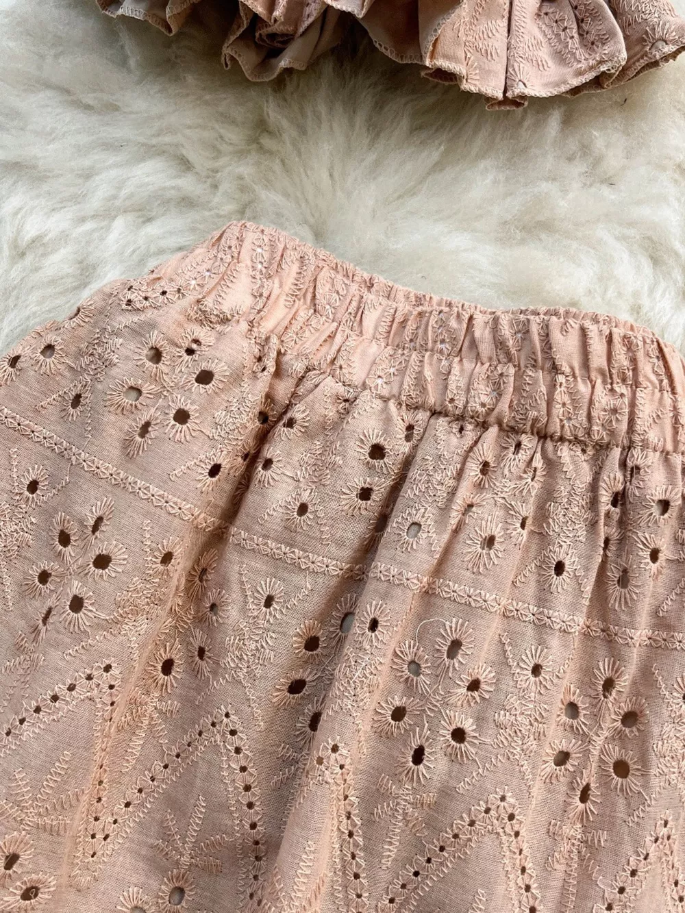 Smocked Crop Top and Hollow-Out Skirt Set, image 25