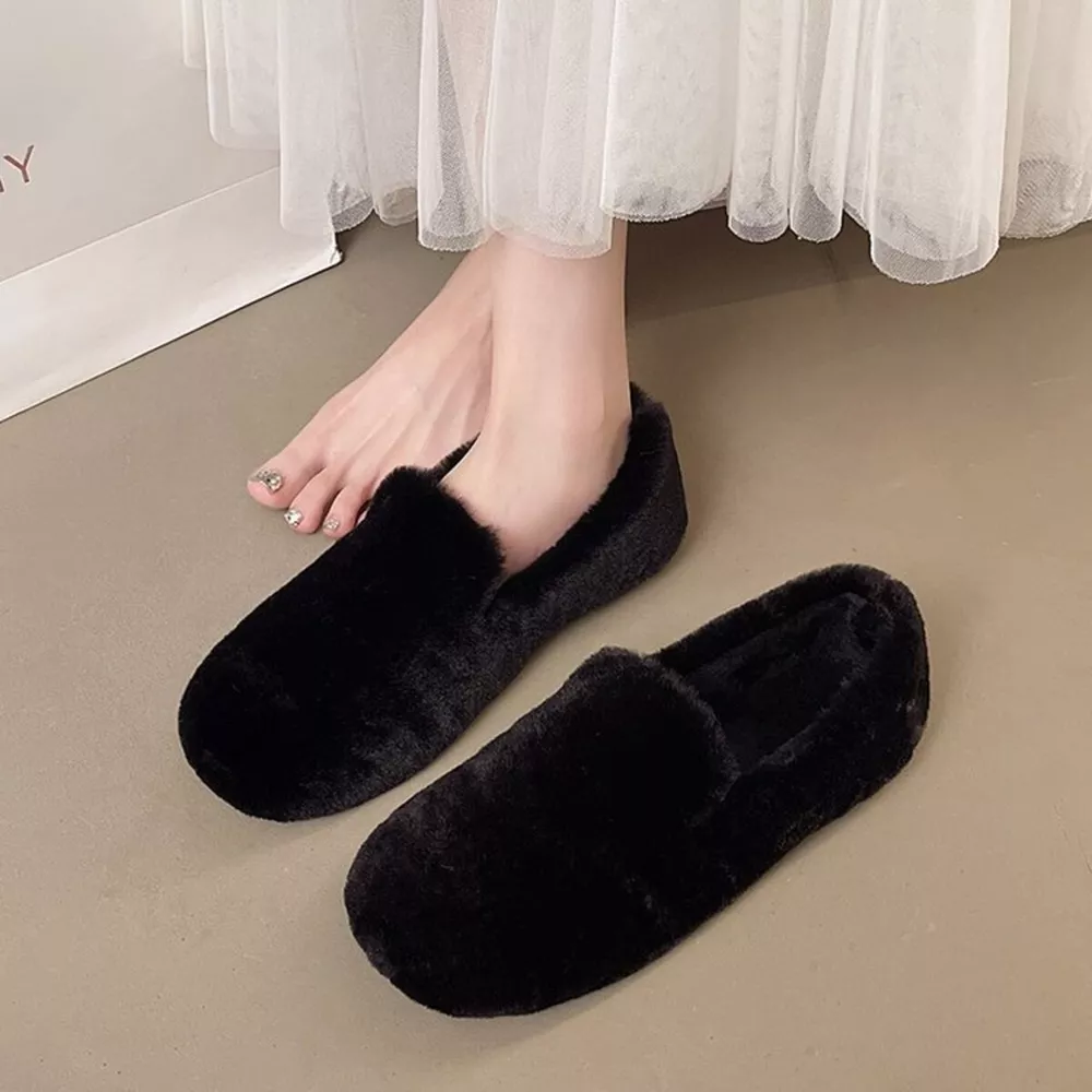Fluffy Round Toe Slip-Ons, image 14
