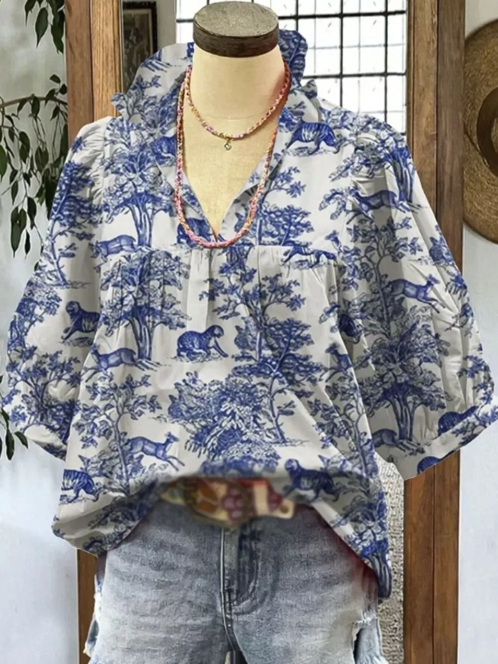 Printed Half Sleeve Blouse