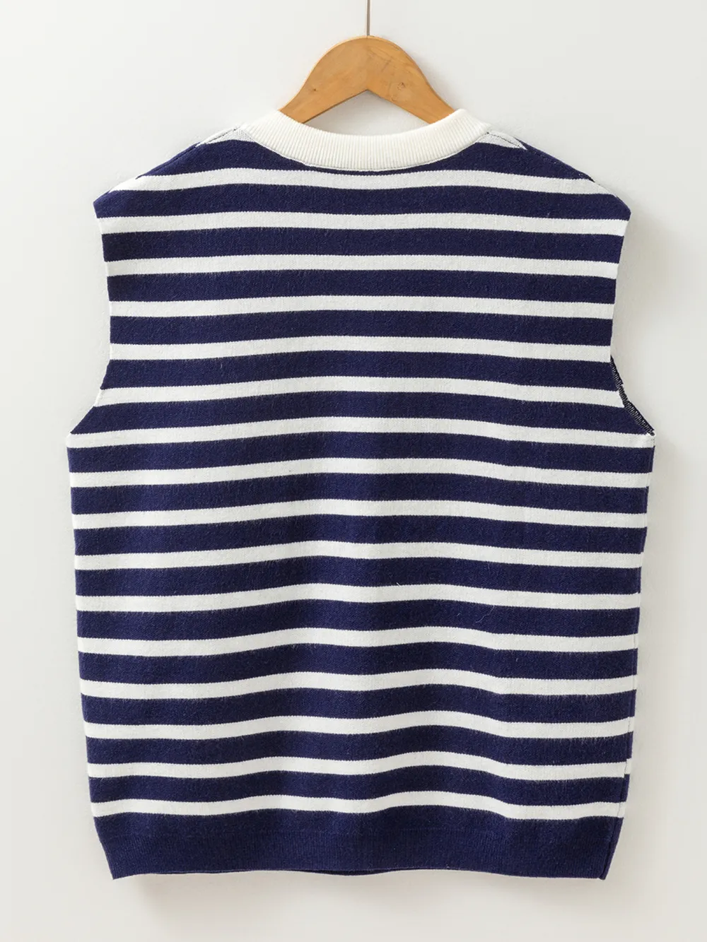 Stripe Knitted Bow Decor Sweater Vest, image 6