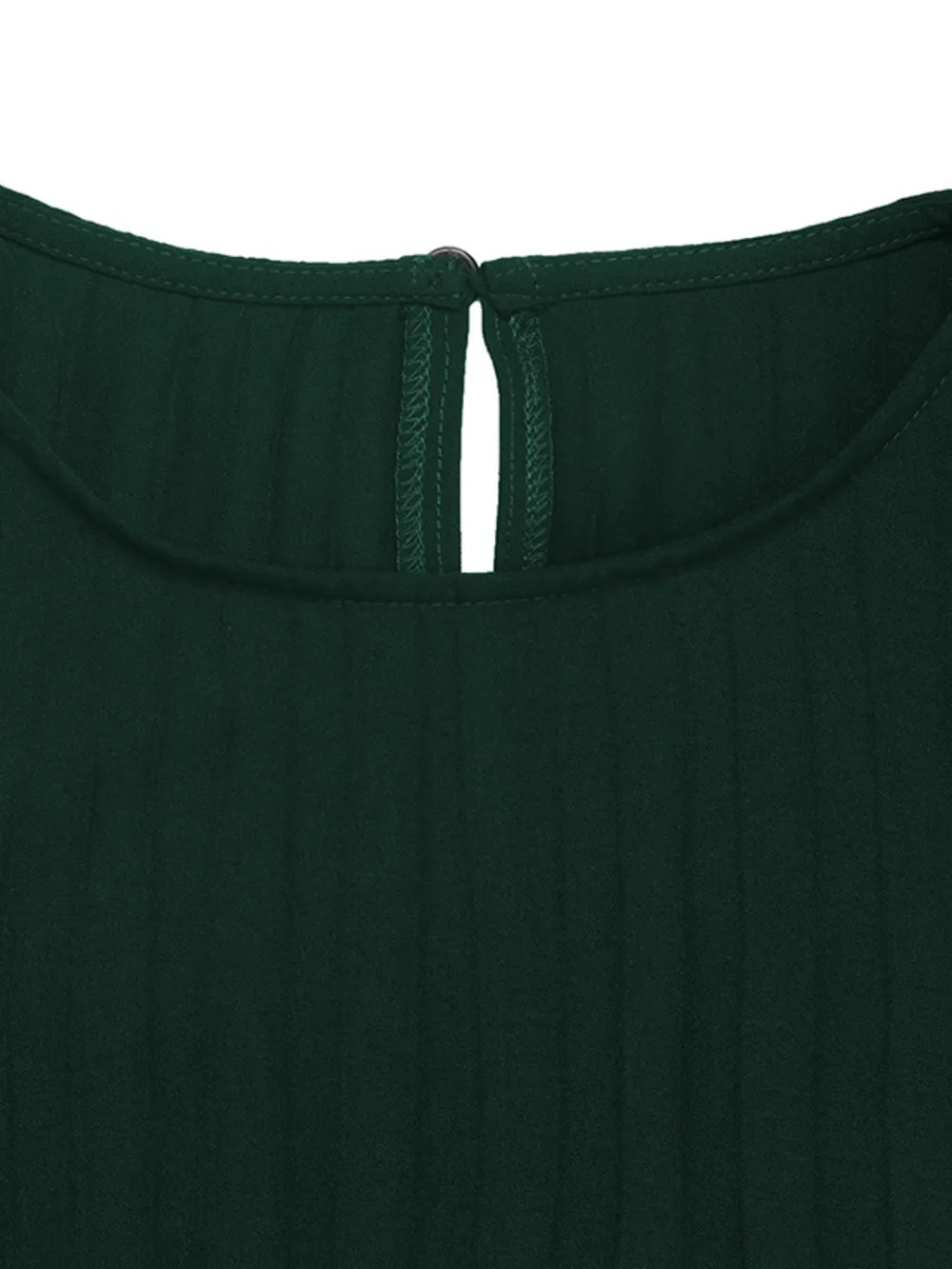 Pleated Round Neck Long Sleeve Dress, image 14