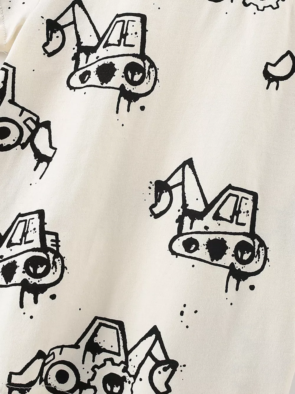 Children's Cartoon Excavator Print Short Sleeve T-Shirt, image 5