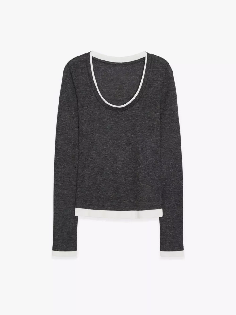 Layered Look Long-Sleeve Slim-Fit T-Shirt, image 8