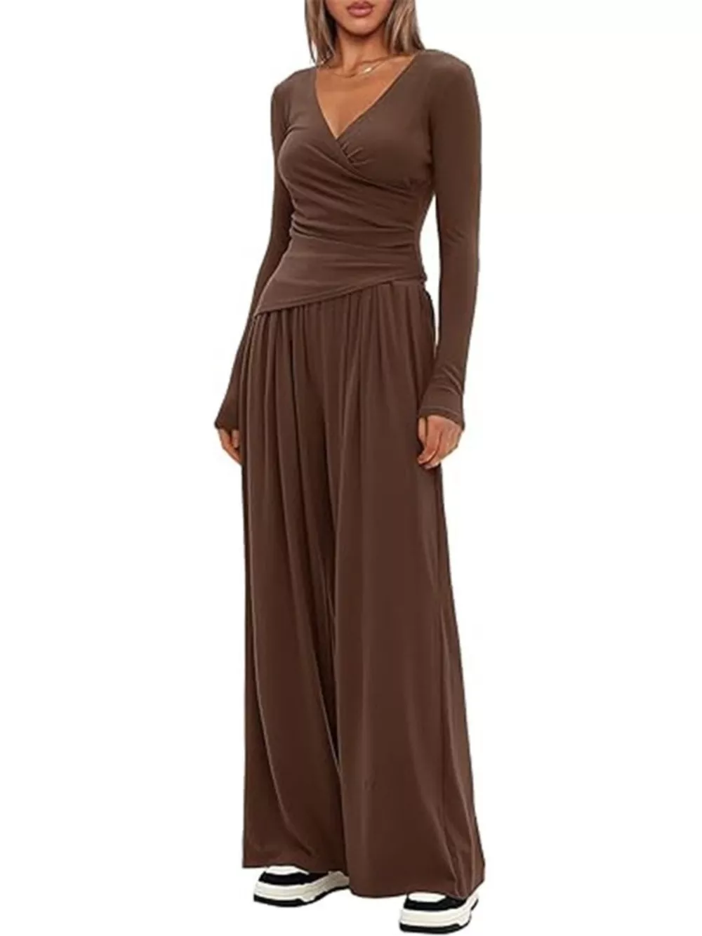 Casual Long Sleeve Top and Wide Leg Pants Set, image 22