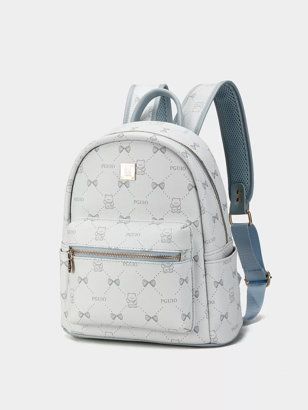 Bear Print PU Leather Backpack Bag, image 10