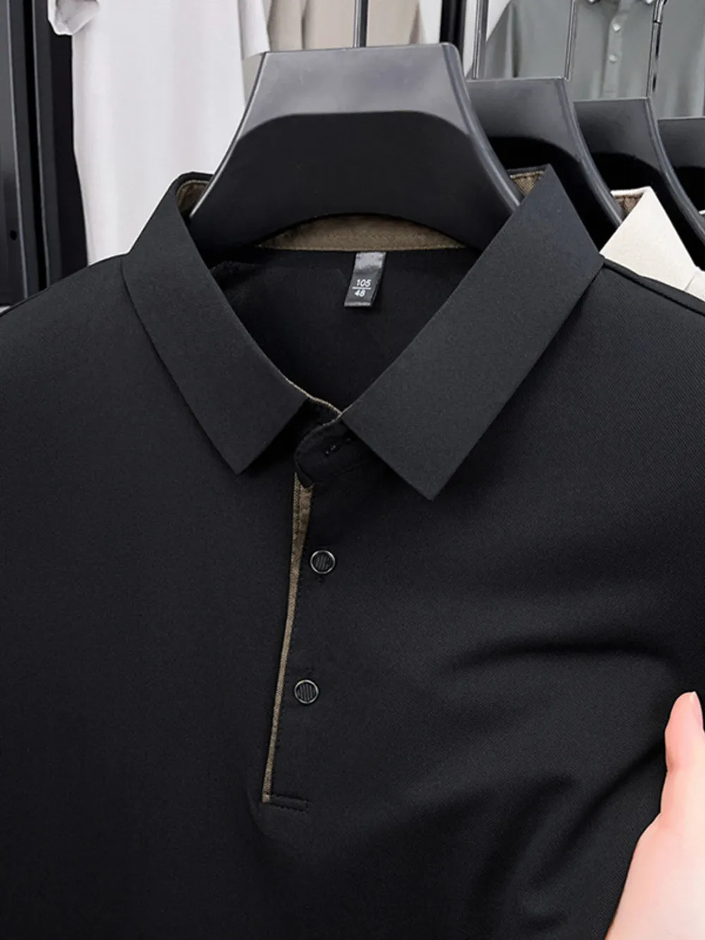 Men's Plus Size Button Detail Short Sleeve Polo, image 5