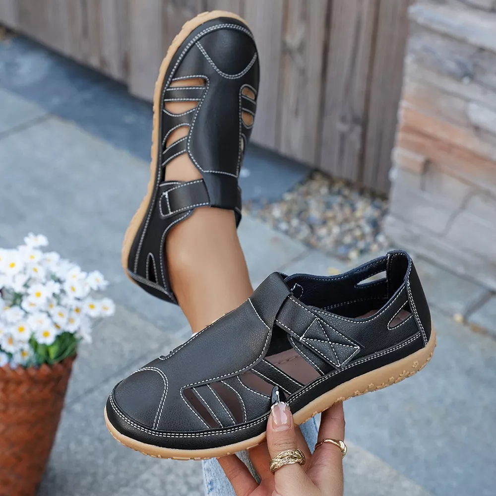 Round Toe Cutout Sandals, image 4
