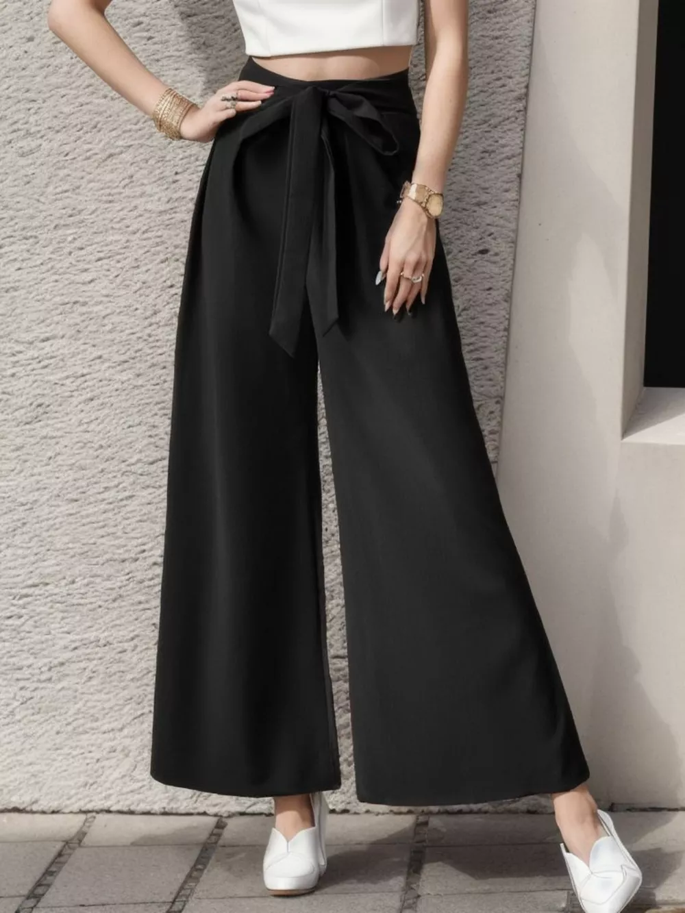 High-Waisted Wide-Leg Pants, image 2