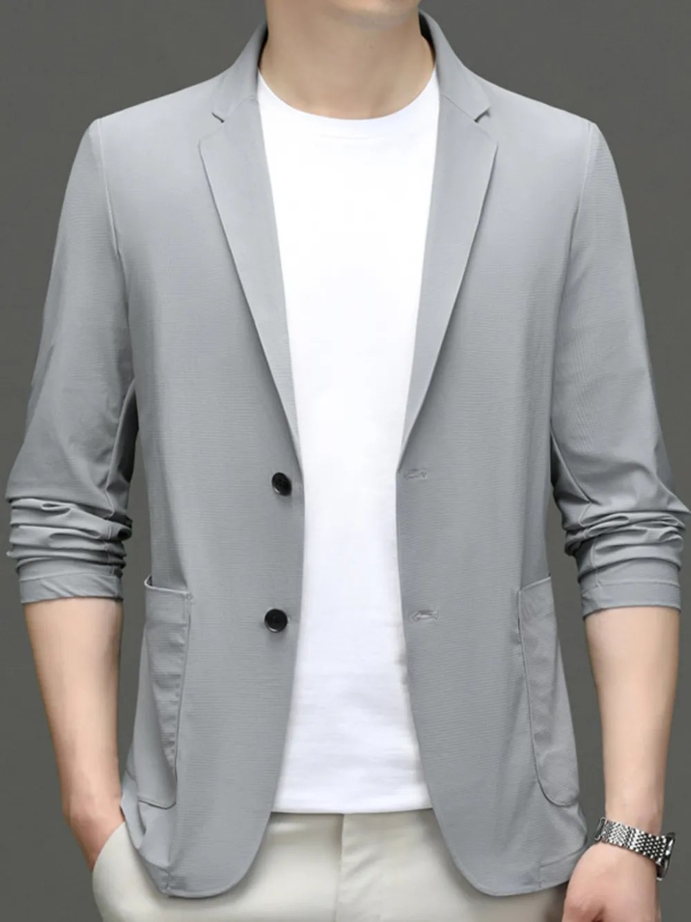 Men's Button Up Long Sleeve Blazer, image 3