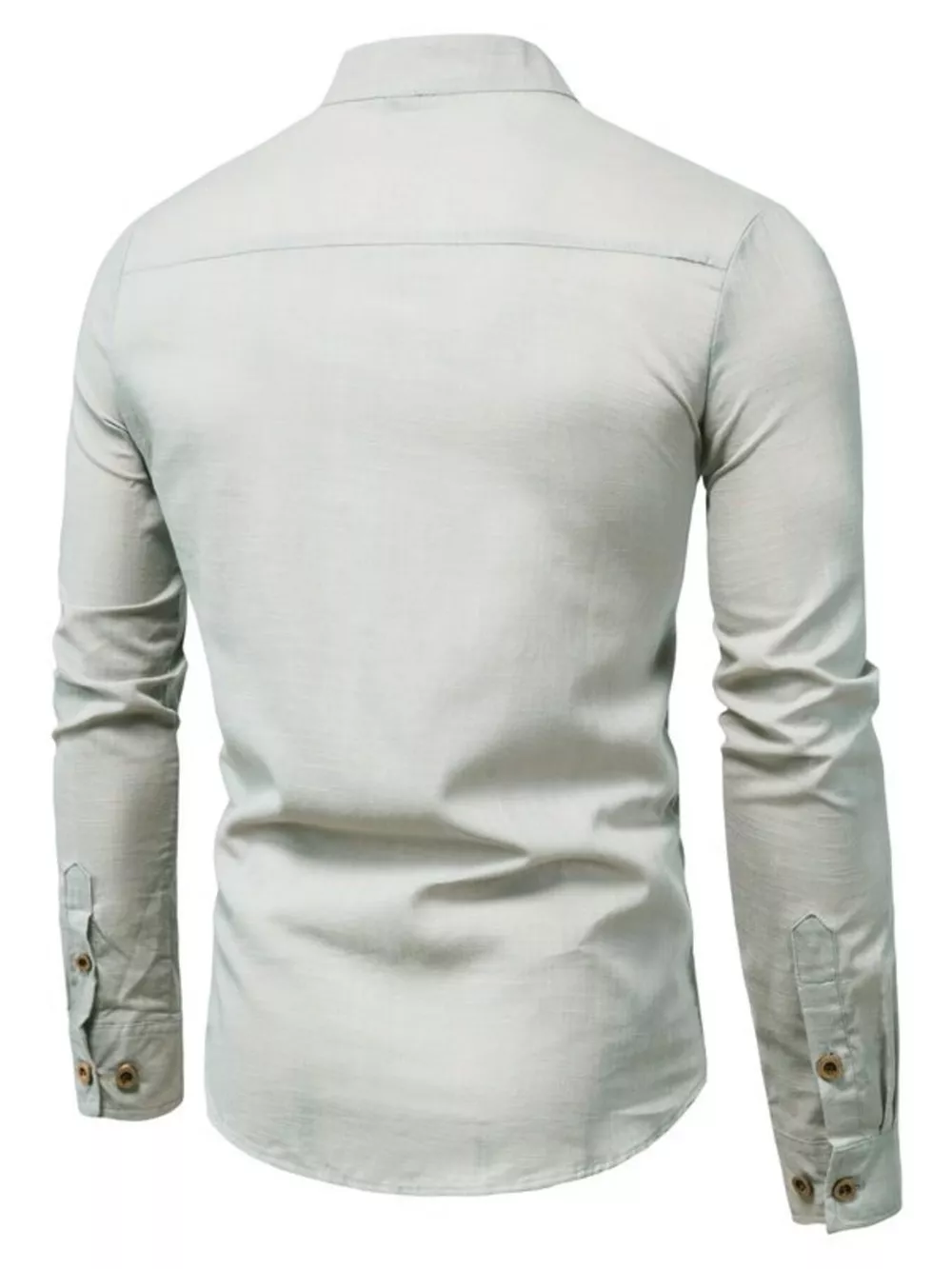 Men's Plus Size Casual Mandarin Collar Button-Up Shirt, image 10