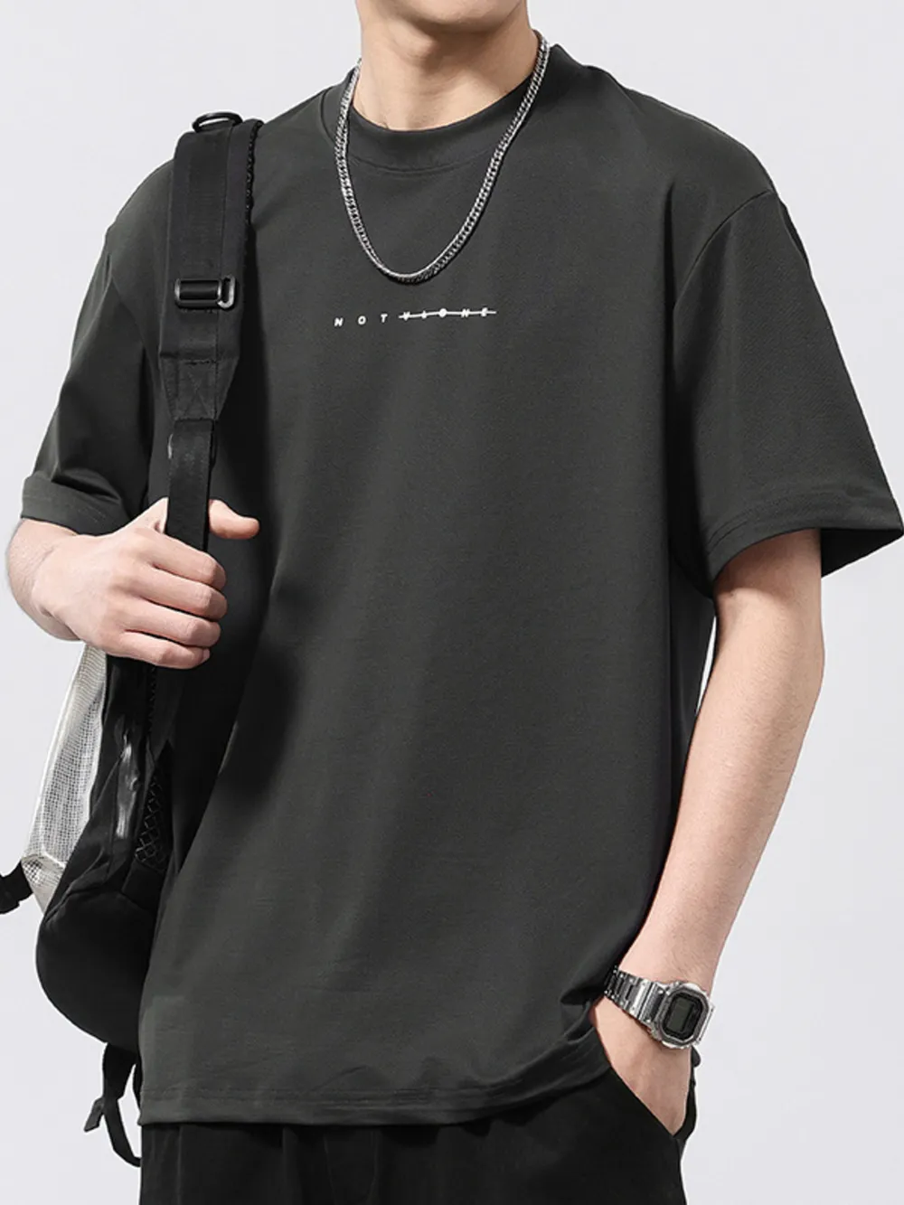 Men's Plus Size Round Neck Short Sleeve T-Shirt, image 4