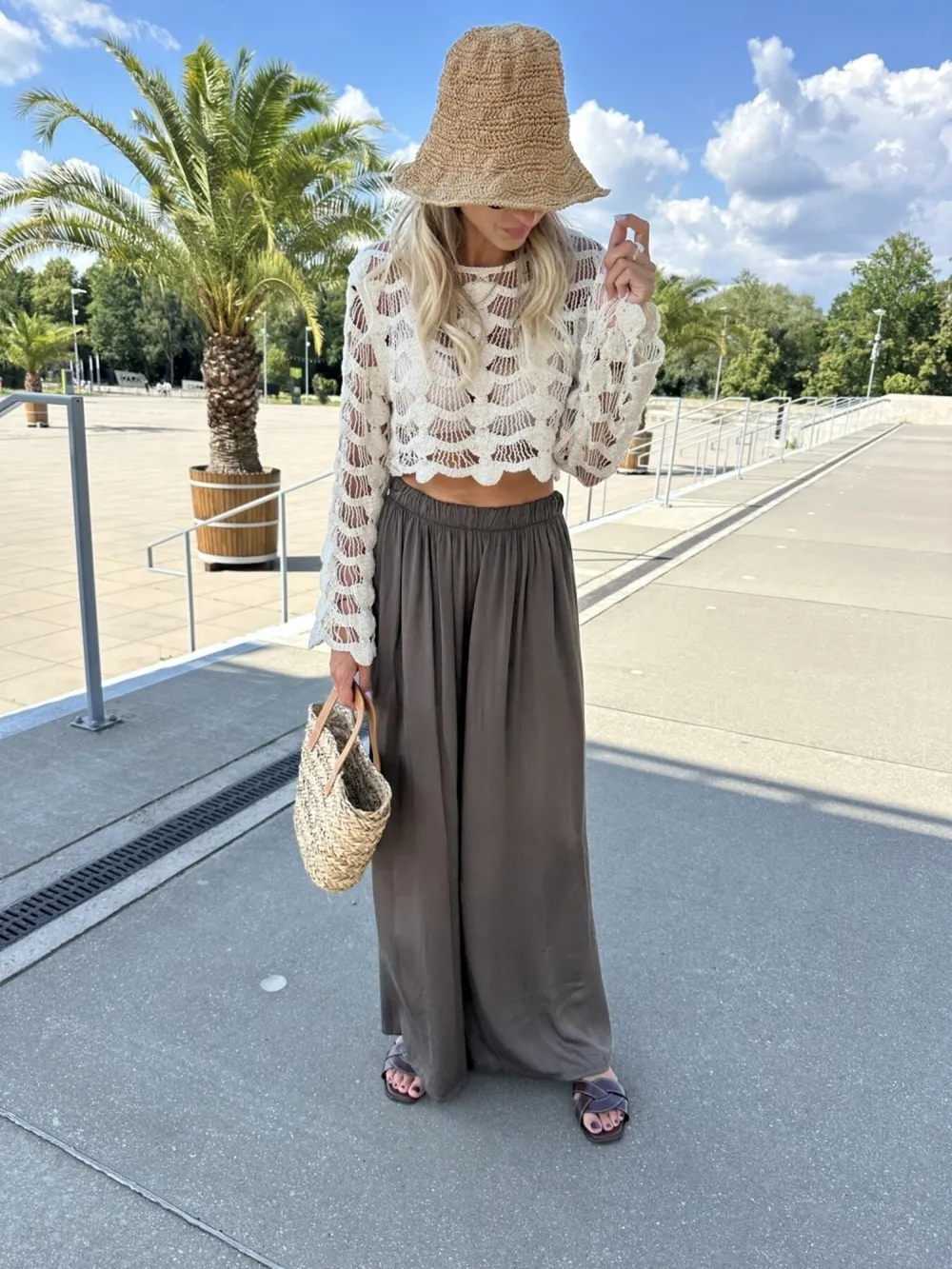 Crochet Long Sleeve Knit Cover Up, image 4