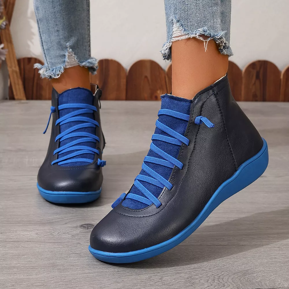 Lace-Up Faux Leather Ankle Boots, image 24