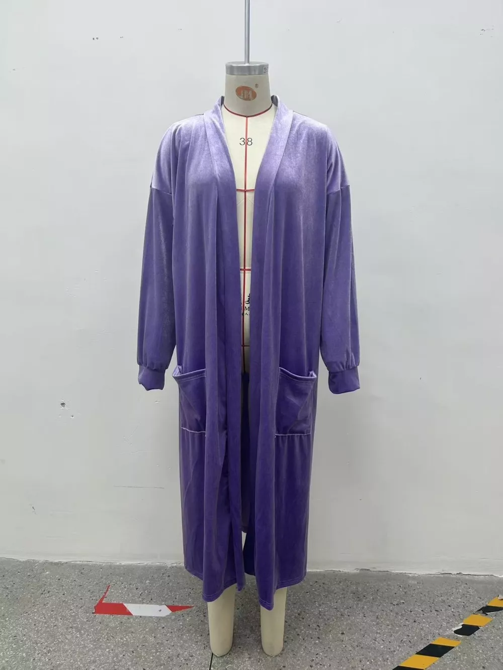 Plus Size Velvet Open-Front Longline Cardigan, image 5