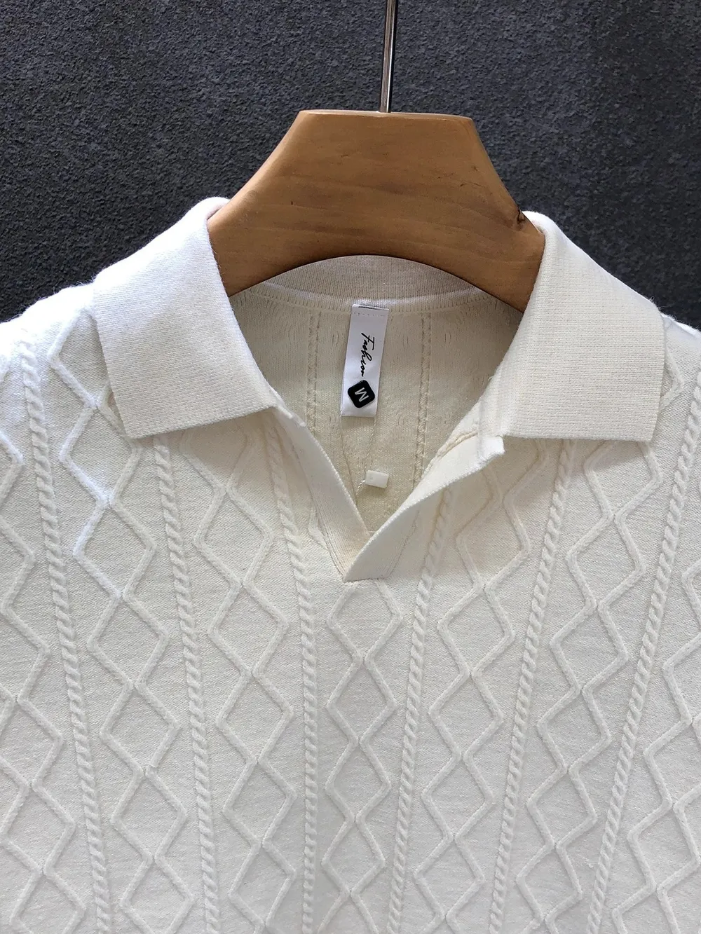 Men's Plus Size Basic style Collared Neck Knit Polo, image 13