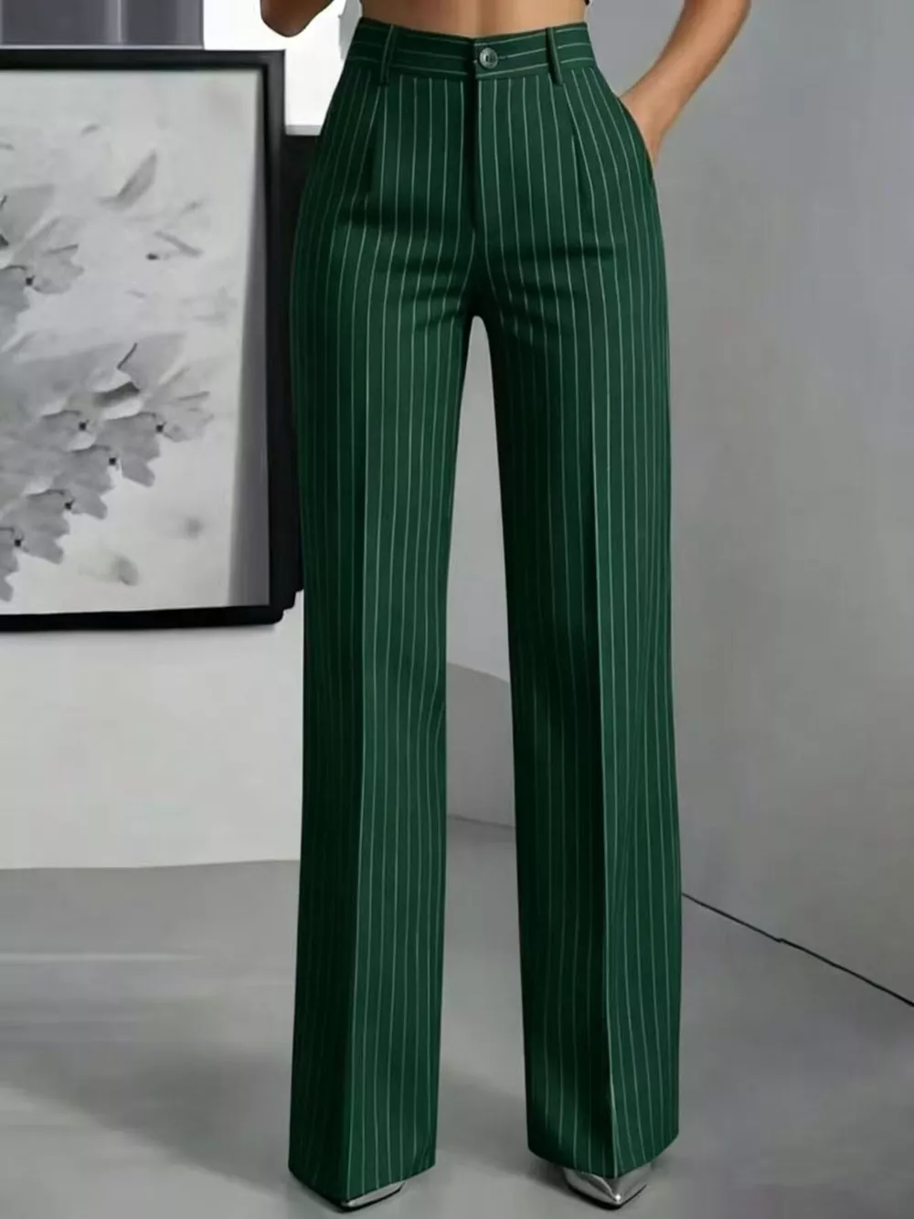 High-Waisted Striped Wide-Leg Pants, image 15