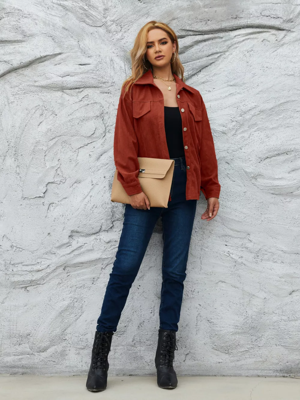 Casual Corduroy Button-Down Jacket, image 5