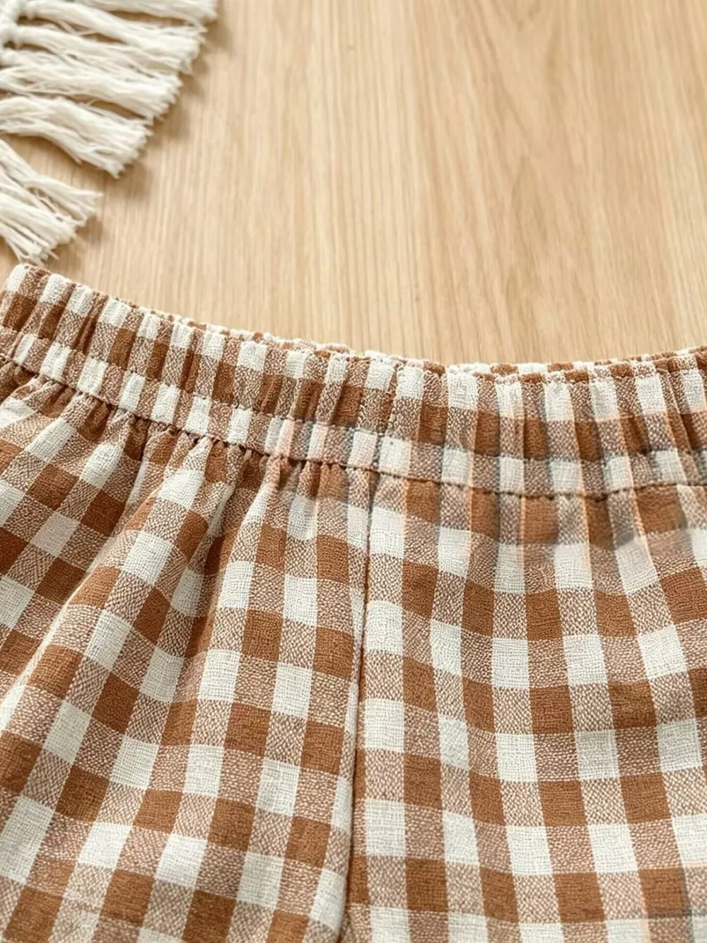 Children's Gingham Ruffle Trim Top and Shorts Set, image 5