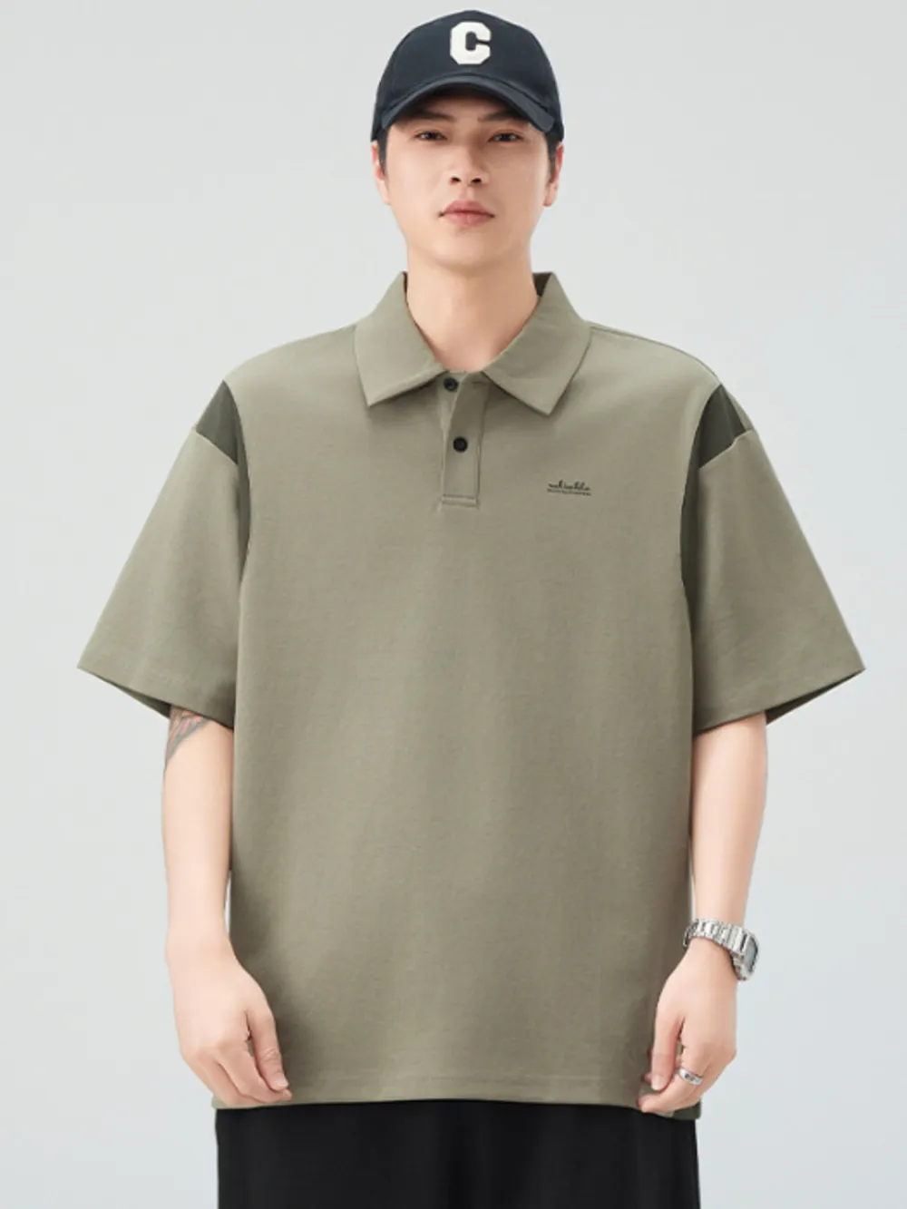 Men's Plus Size Button Detail Short Sleeve Polo, image 13