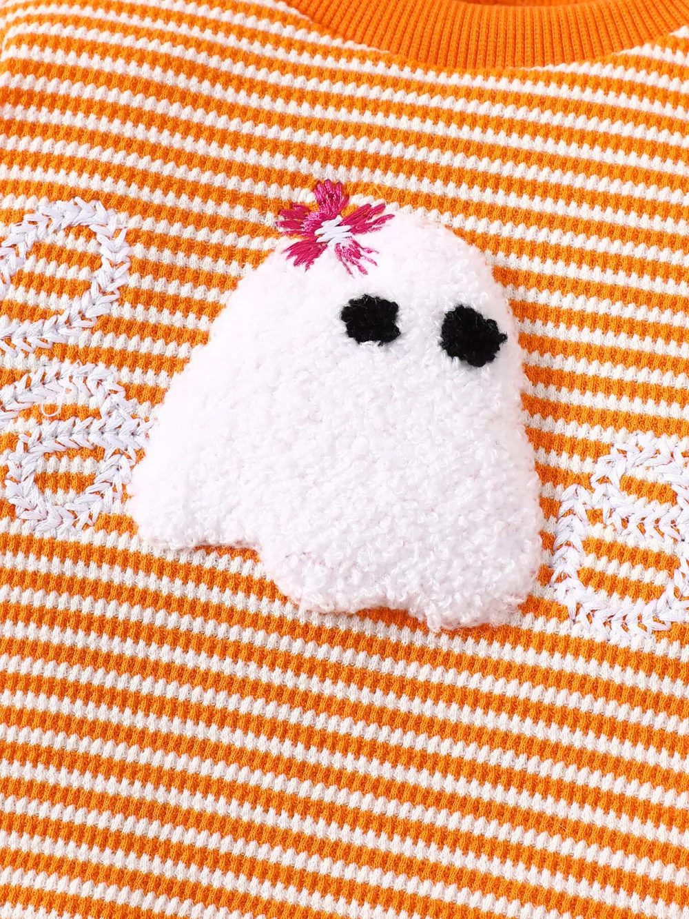 Children's Halloween Striped Ghost Top and Pants Set, image 9