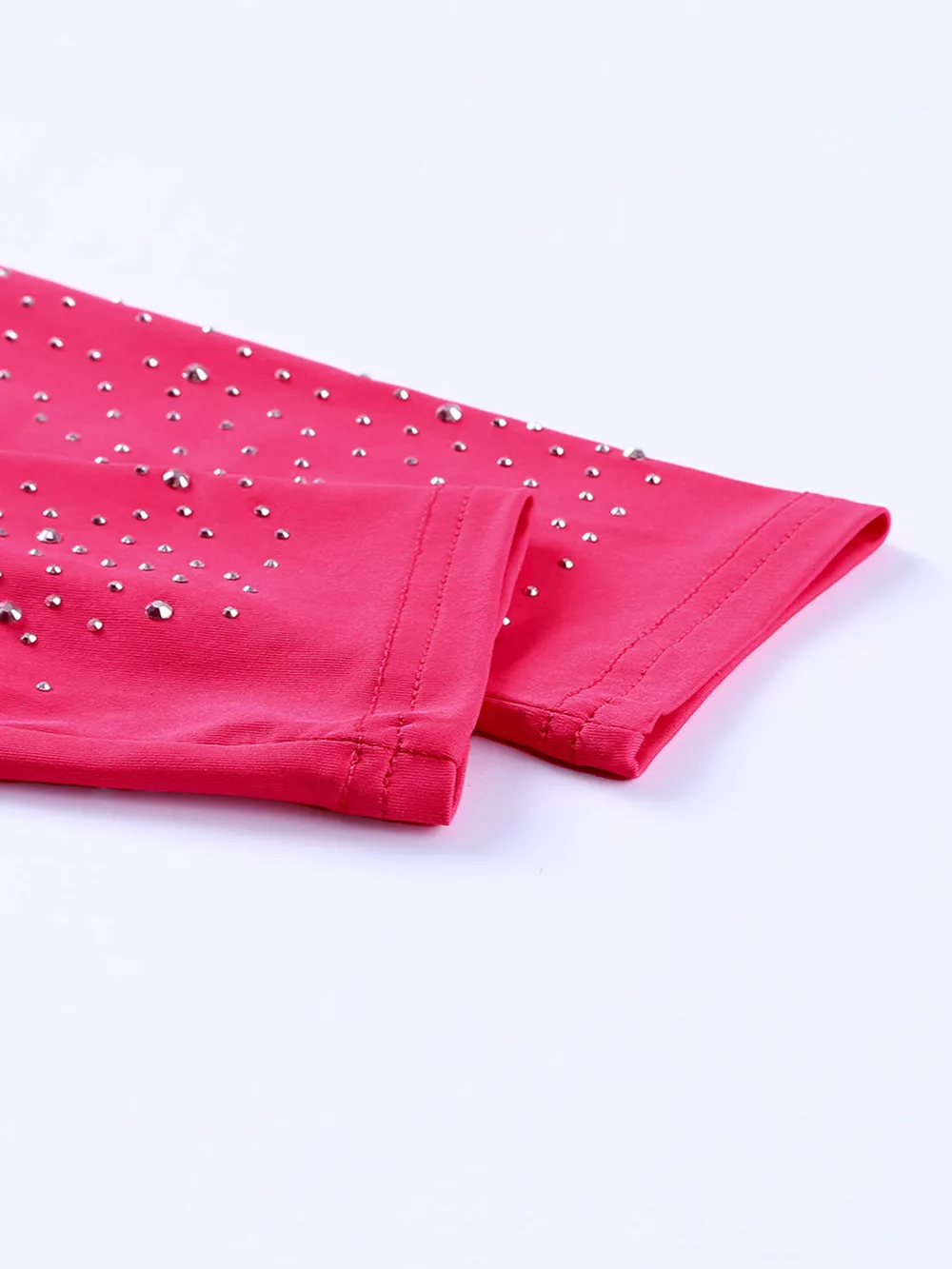 Rhinestone Round Neck Long Sleeve Bodysuit, image 12