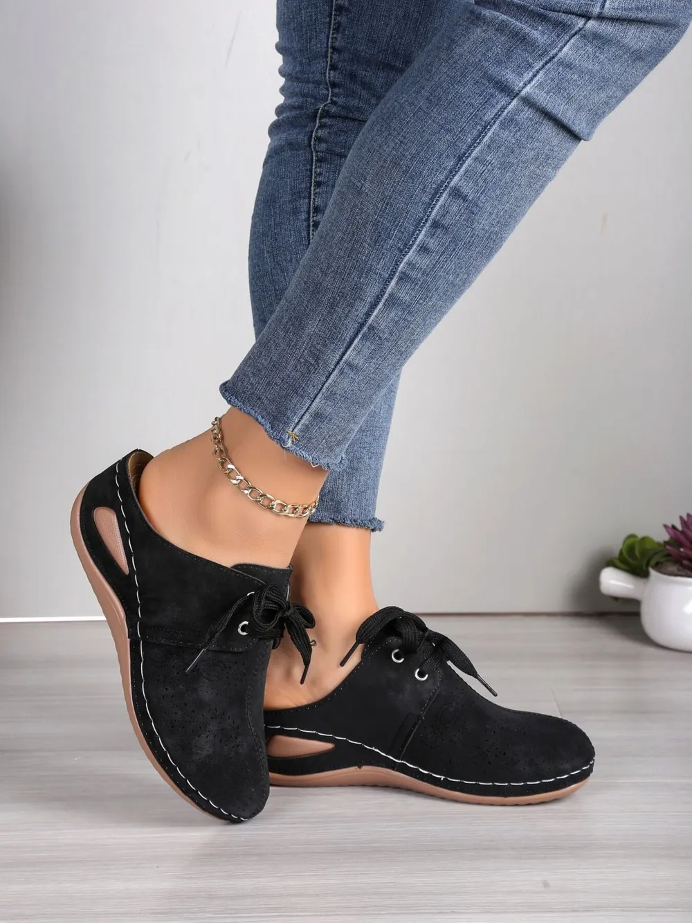 Breathable Lace-Up Slip-Ons, image 2