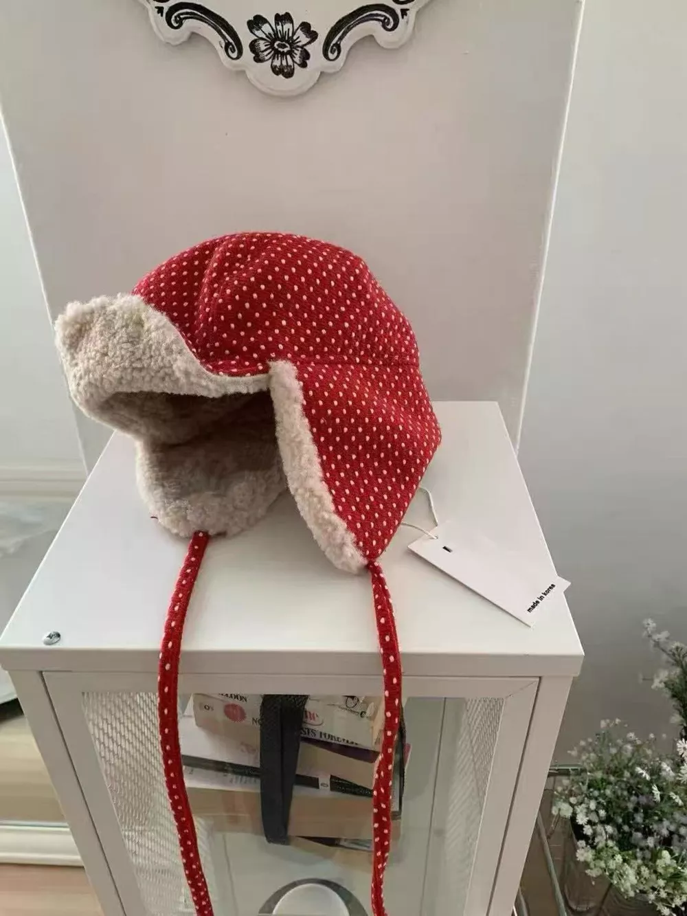 Polka Dot Fleece-Lined Hat, image 3