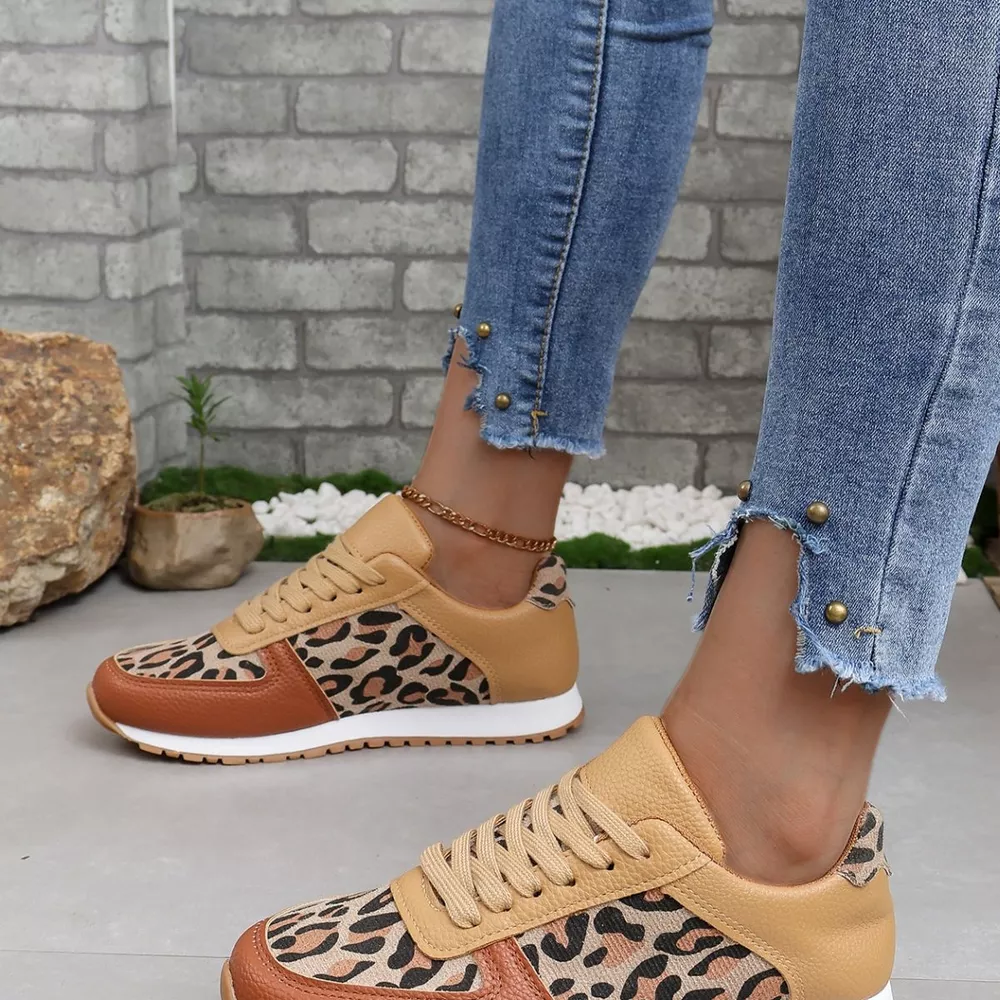 Leopard Print Casual Sneakers, image 5