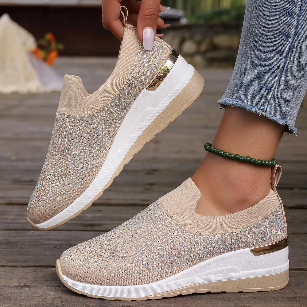 Rhinestone Round Toe Slip-Ons, image 18
