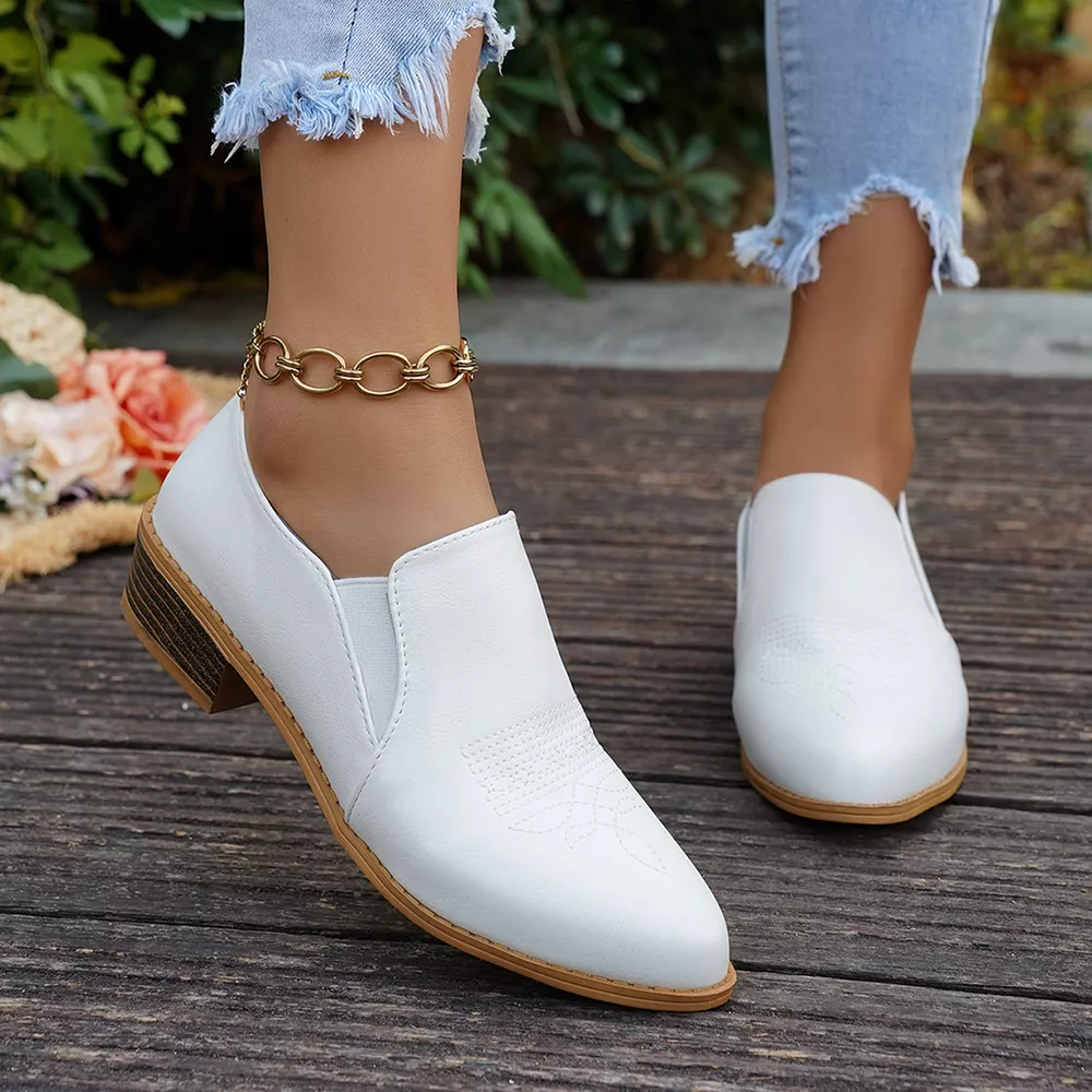 Point Toe Block Heels Loafers, image 12