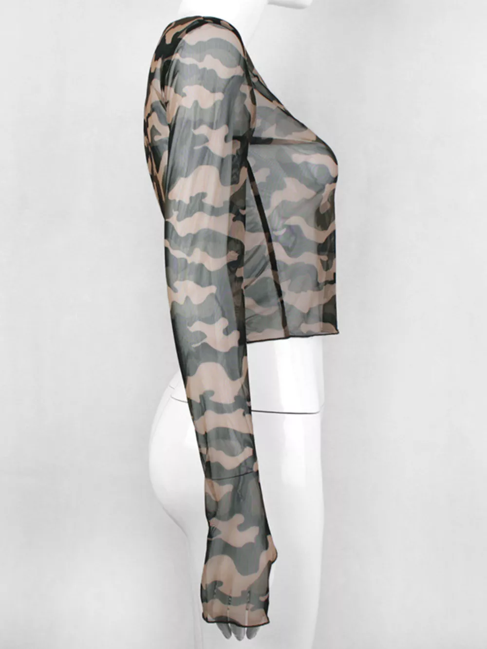 Camouflage Mesh Long Sleeve T-Shirt, image 8