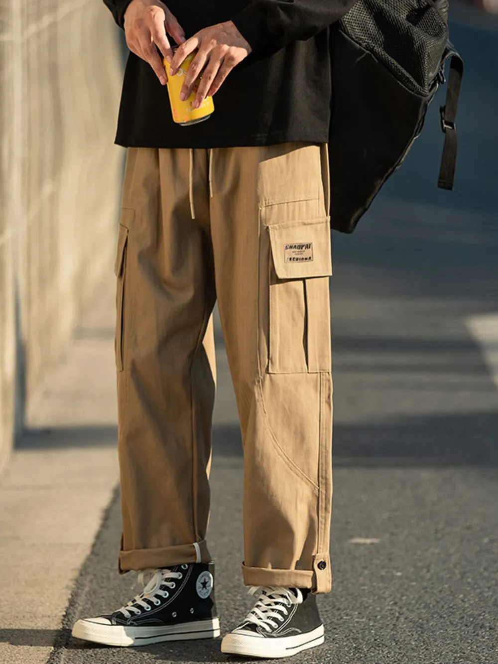 Men's Plus Size Casual Loose Fit Cargo Pants, image 2