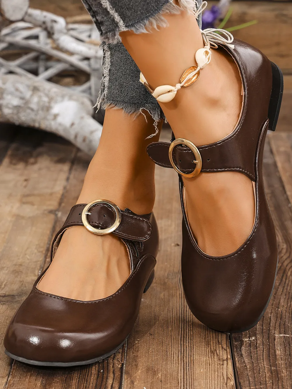 Buckle Strap Mary Jane Loafers, image 10
