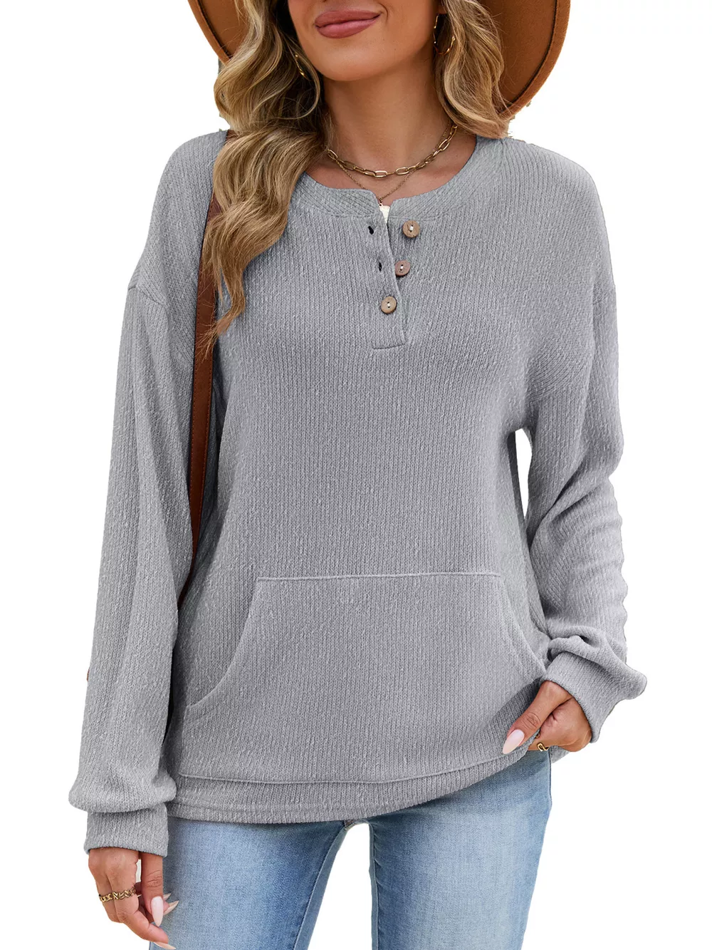 Button Detail Dropped Shoulder Sweatshirt, image 20
