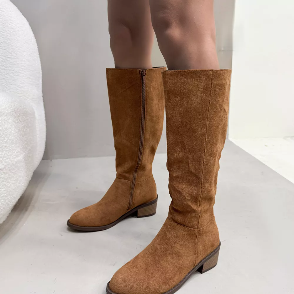 Round Toe Block Heels Boots, image 12