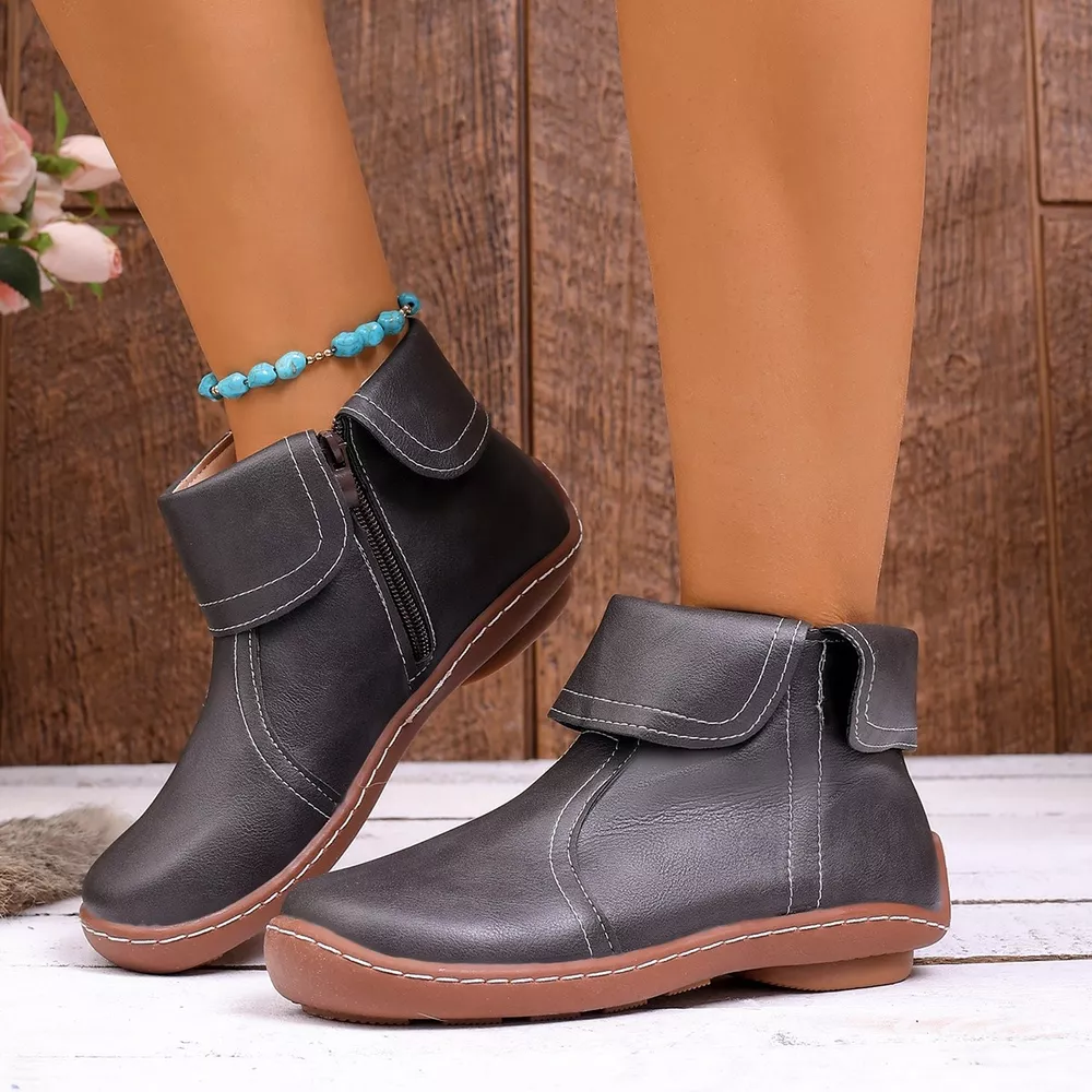 Round Toe Side Zipper Boots, image 12
