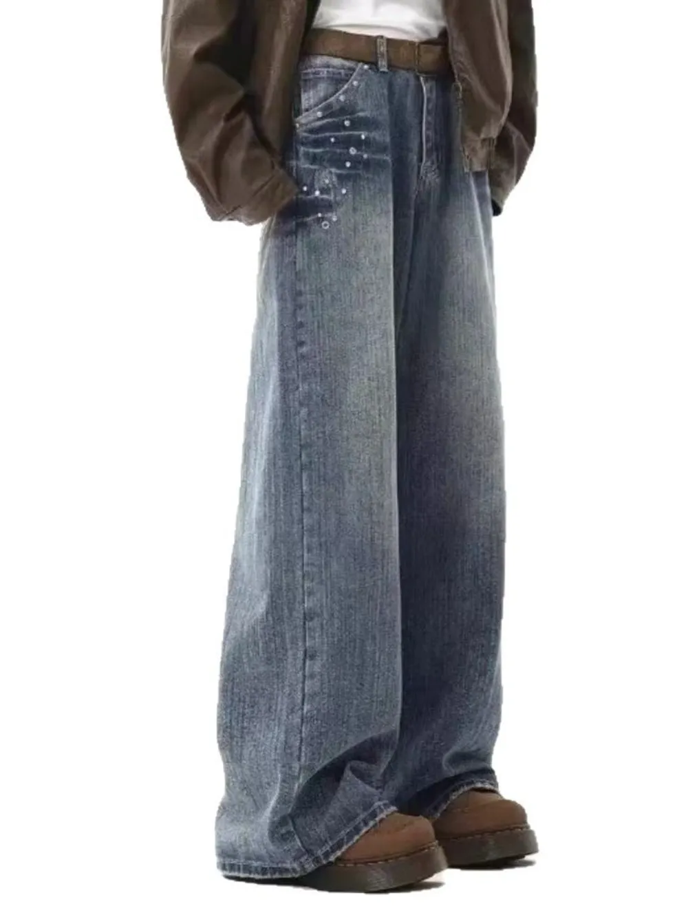 Men's Embellished Wide Leg Jeans, image 4