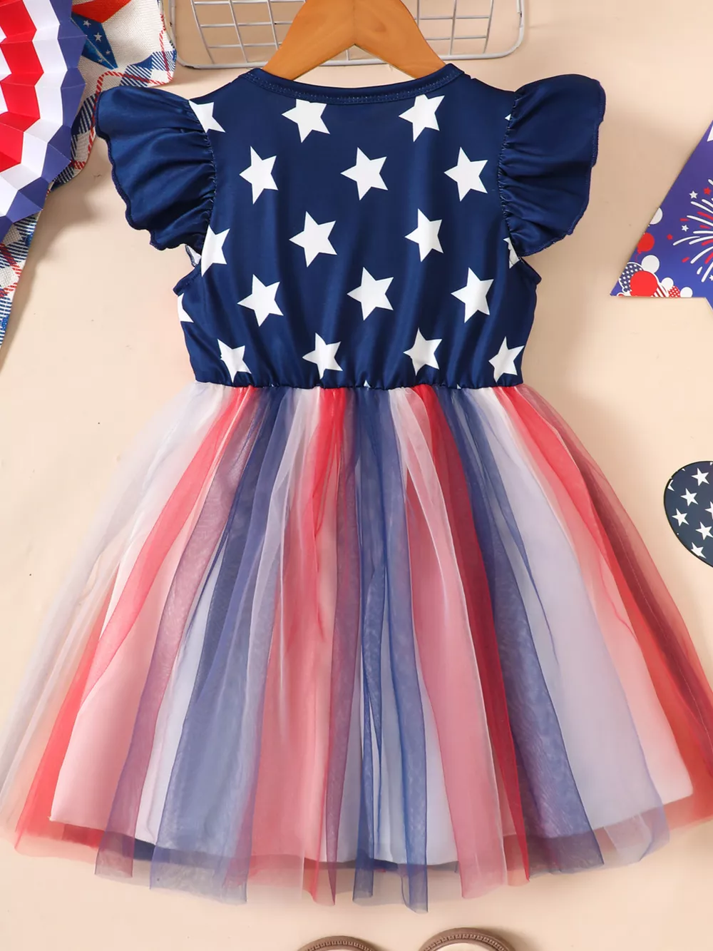 Children's Patriotic Star & Stripe Tulle Dress, image 8