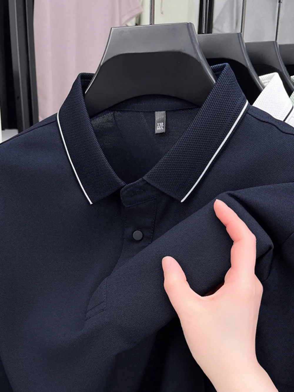 Men's Plus Size Button Detail Short Sleeve Polo, image 7