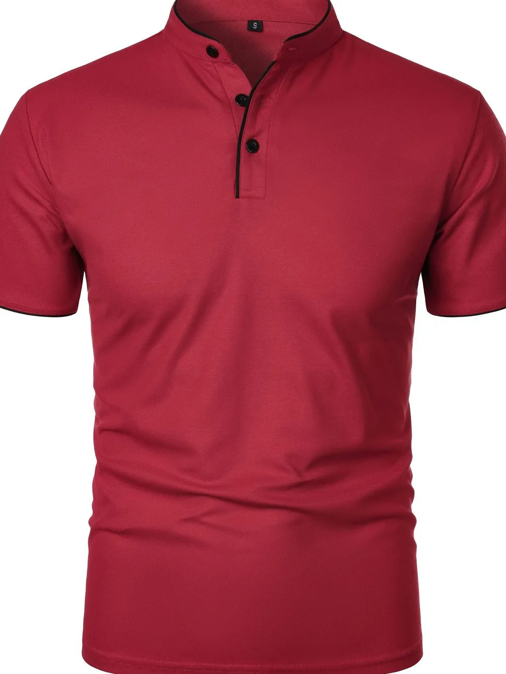 Men's Full Size Short Sleeve Contrast Trim Polo Plus Size, image 4