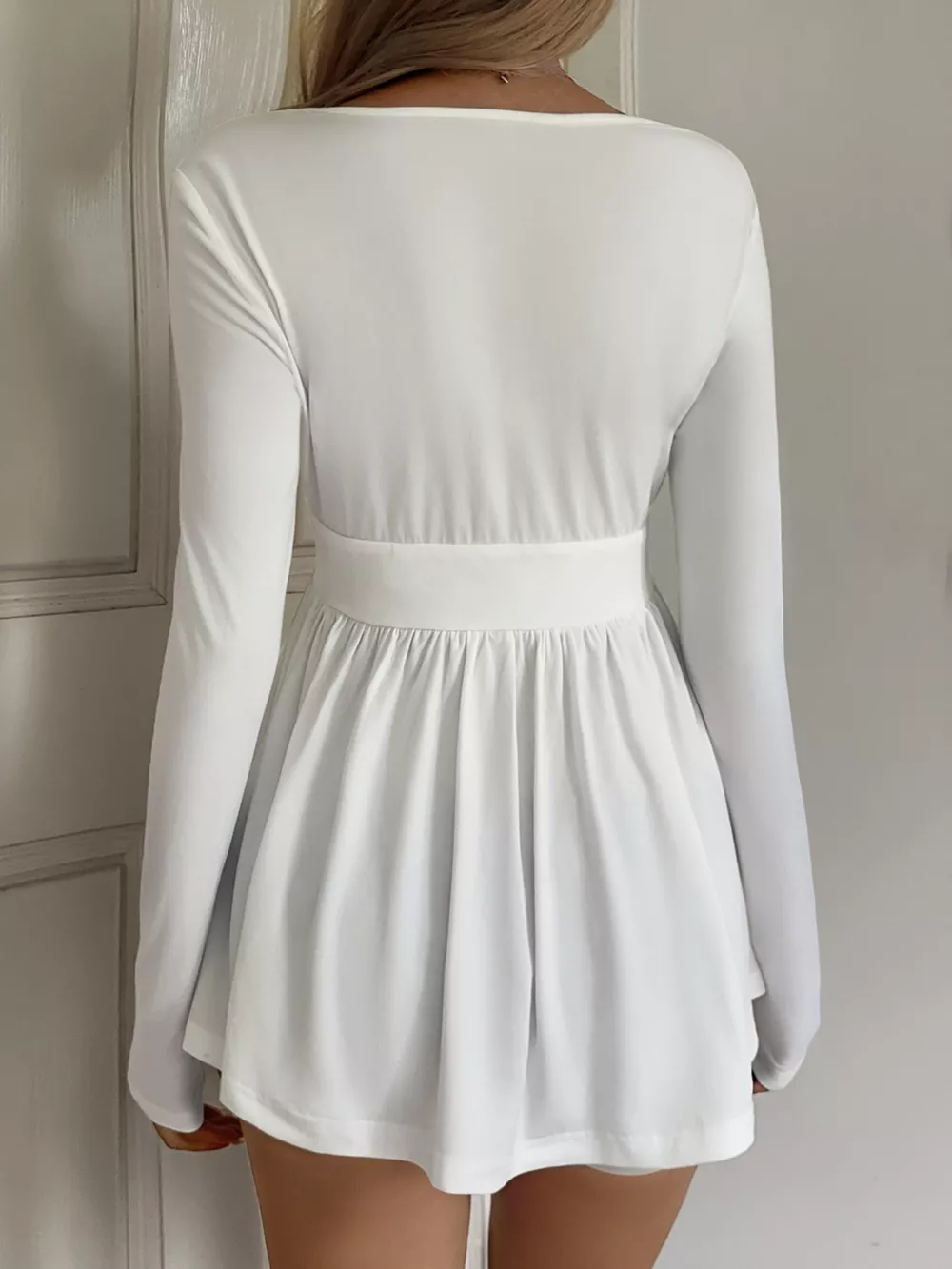 Surplice Peplum Long Sleeve Top, image 5