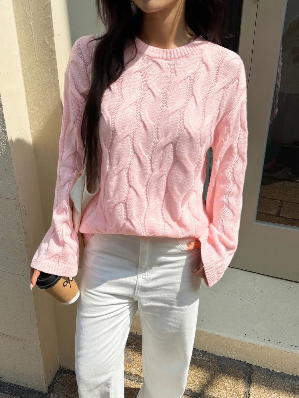 Cable Knit Long Sleeve Sweater, image 9